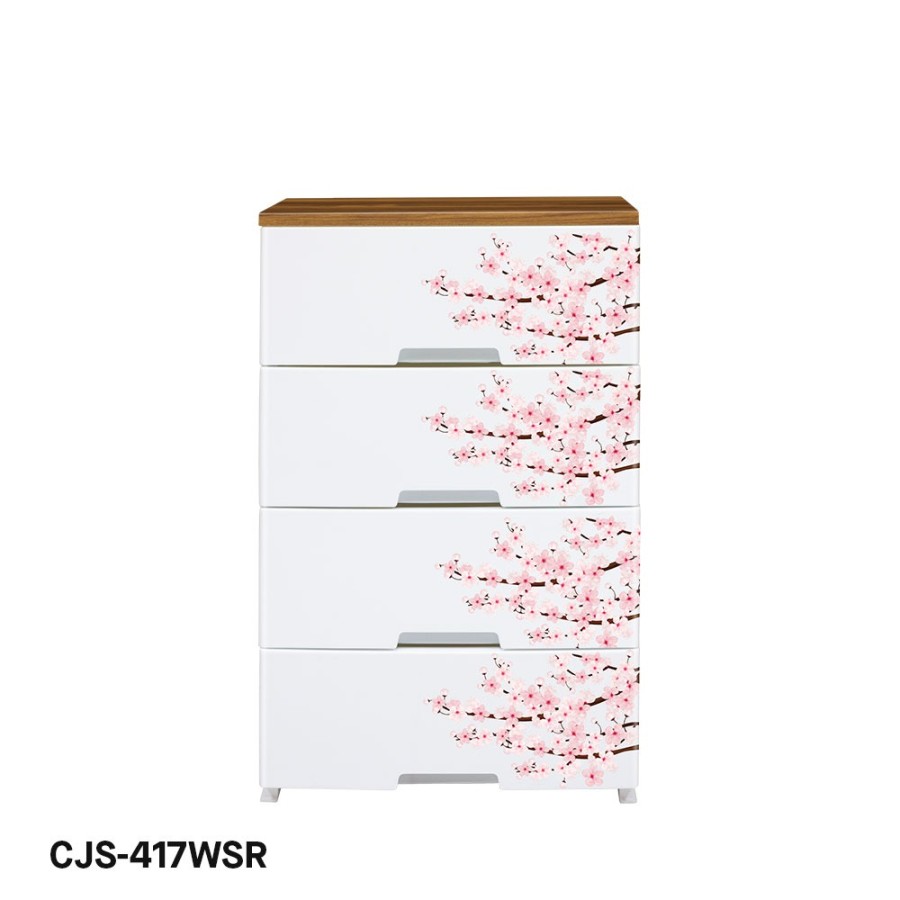 Rovega Kabinet/Lemari Plastik Drawer Karakter Premium Jasmine Sakura CJS-WSR-image